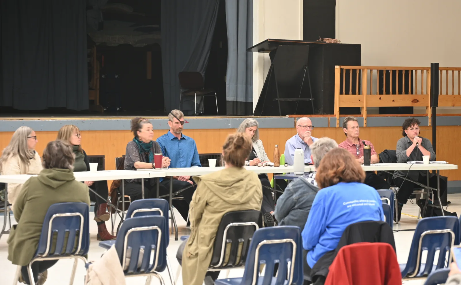 Candidates for mayor and council gathered at the Daajing Giids Community Hall on Thursday, Oct. 8, for an all-candidates forum ahead of the Oct. 17 municipal election.